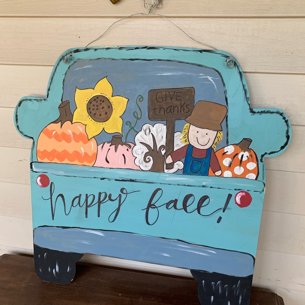 Happy Fall Truck Art Painting
